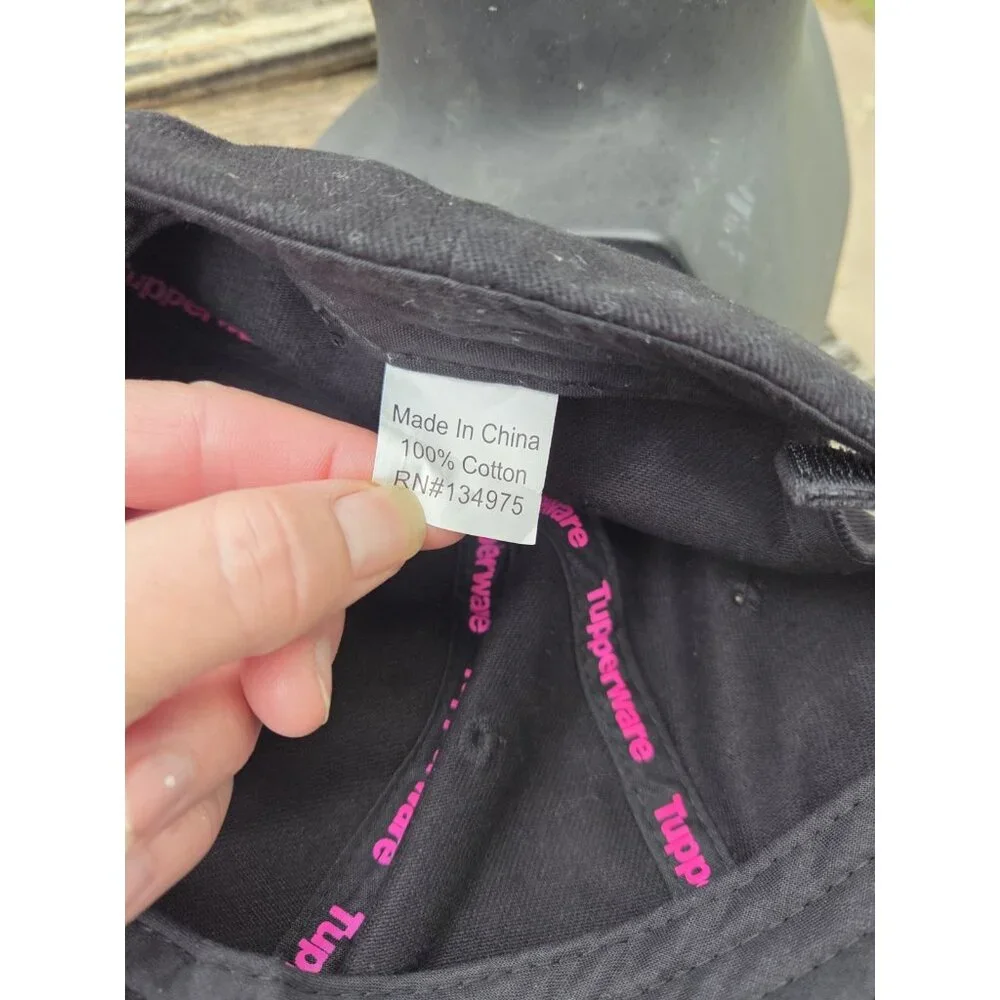Tupperware Women’s Baseball Cap Hat Black Pink Logo Promotional‎ Strapback